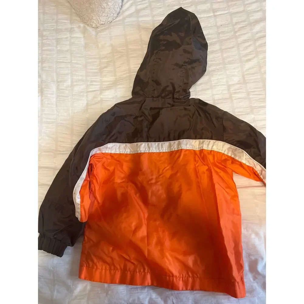 Oshkosh B’Gosh  Brown Orange White Windbreaker Rain Jacket Kids Sz: M